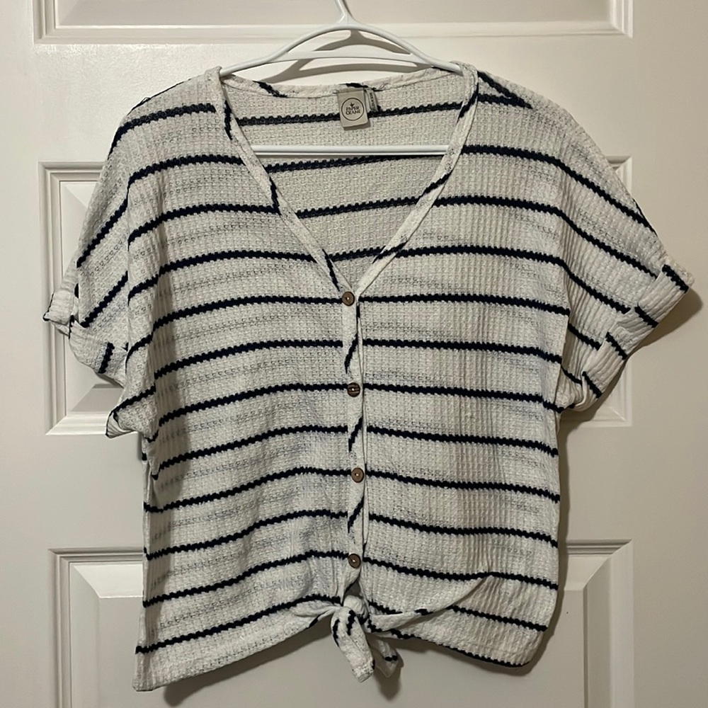 PAPERCRANE striped button down sz S